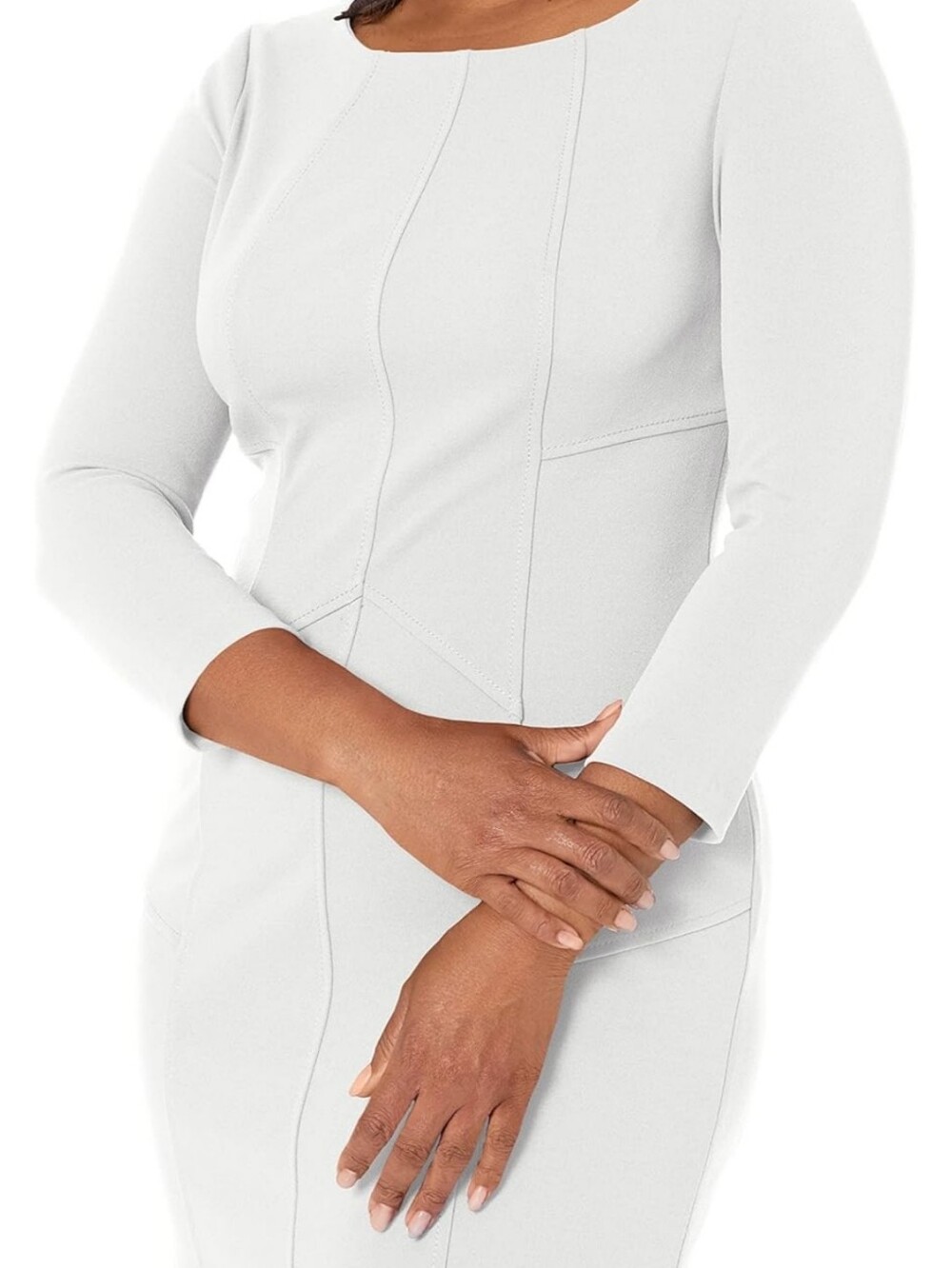 NWOTClassic Calvin Klein White Sheath Dress with Long Sleeve Size 6